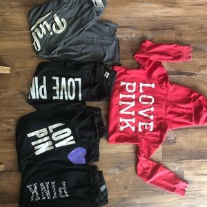 4 pink pajama pajama pants and Hoodie